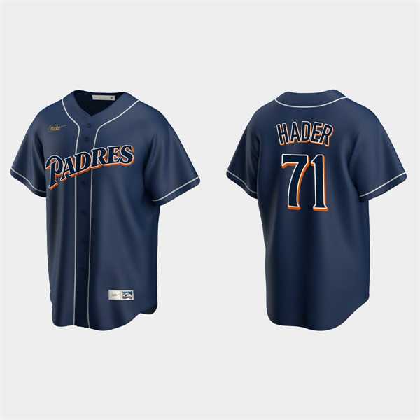 Mens San Diego Padres #71 Josh Hader Nike Navy Cooperstown Collection Jersey Dzhi->san diego padres->MLB Jersey